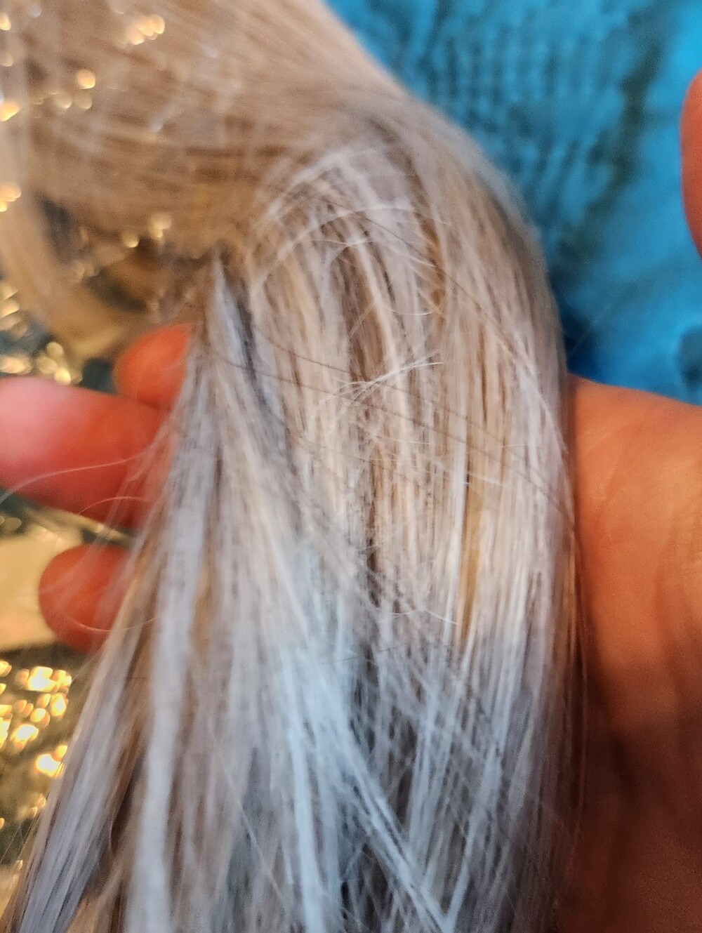 Gray Clip-In Hair Extensiond – Natural Gray Silver Shade - Picture 11 of 11